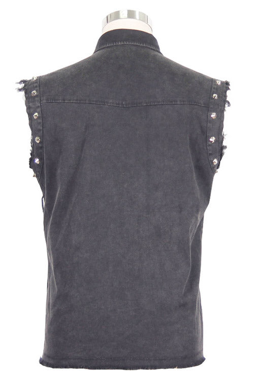 Black Rock Unedged Sleeveless Faded Punk Blouse