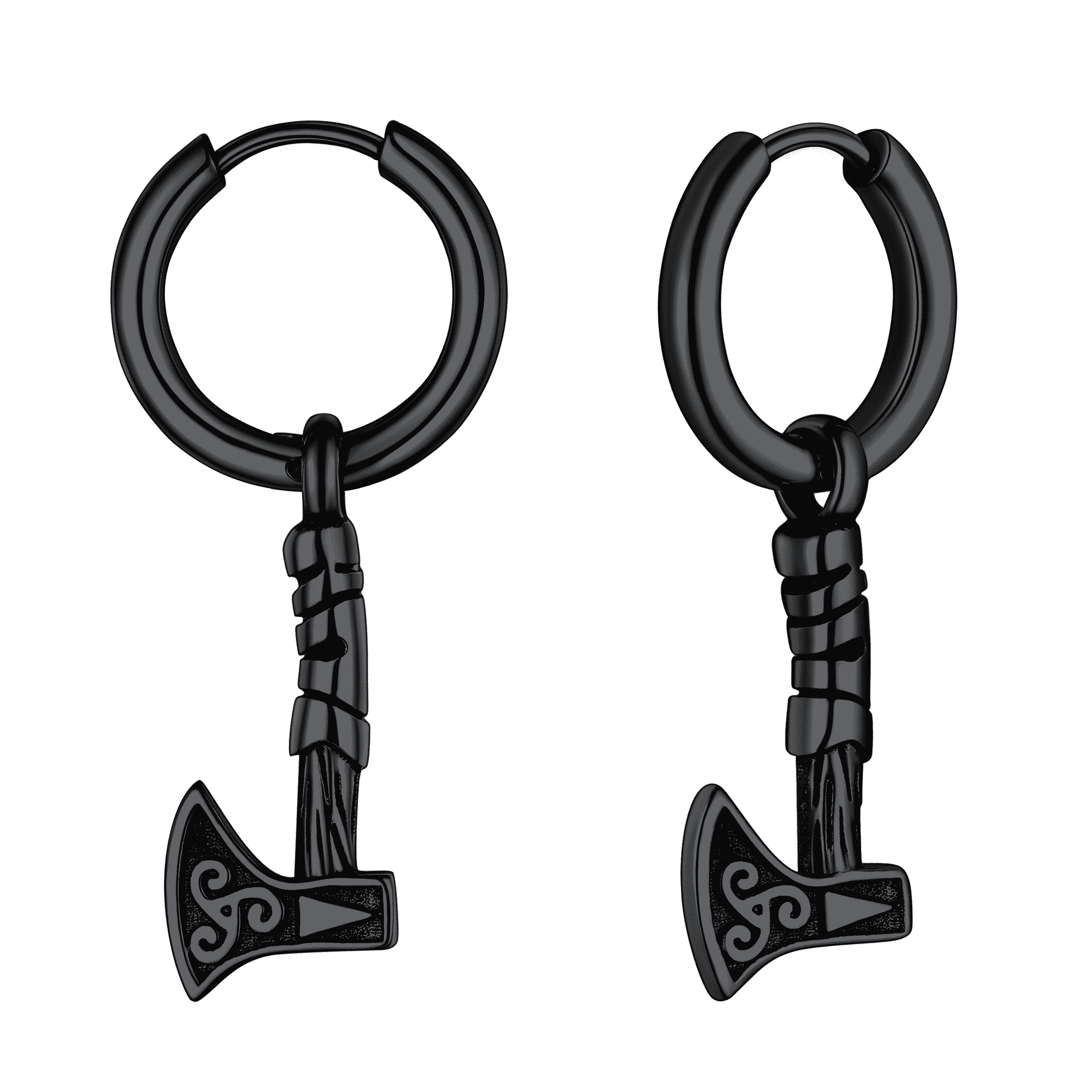 Battle Axe Viking Dangle Hoop Earrings for