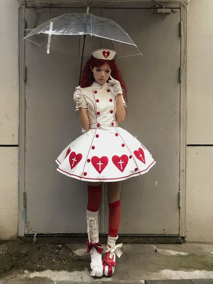 [pre-order Deadline: May 4] Heart Cross Nurse Cosplay Lolita Dress