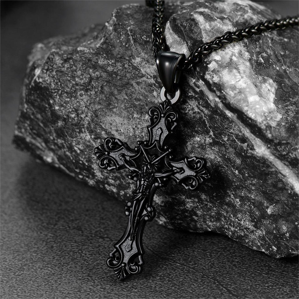 Crucifix Cross Necklace Jesus Pendant for