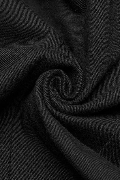 Black Stand Collar Armour Stitching Punk Vest
