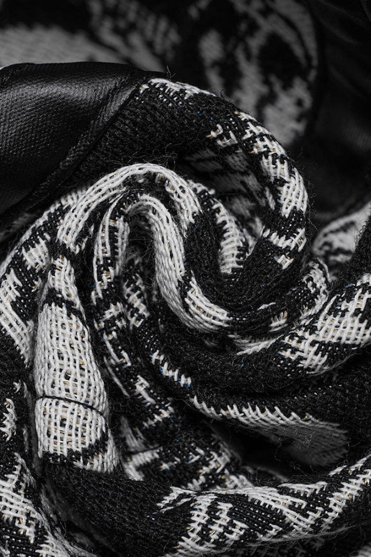 White/black Contrast Sleeveless Skulls Print Jacquard Hollow Gothic Vest