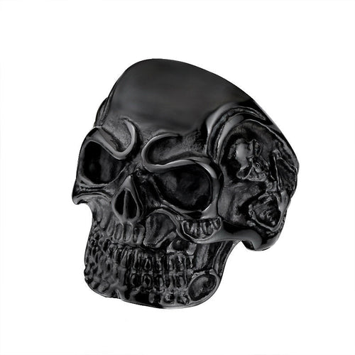 Alternative Big Tripple Skull Ring / Rock Style Stainless Steel Biker Jewelry