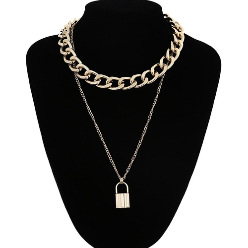Alternative Style Padlock Pendant / Punk Necklace Chain Lock