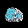 Antique Blue Marble Stone Ring