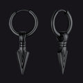 Viking Earrings for ��� Arrowhead Spear Gungnir Drop Hoop Earrings