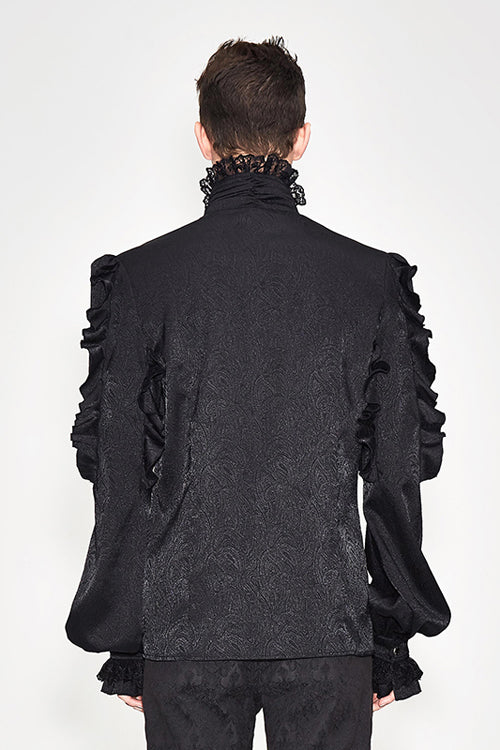 Black Vampire Ruffled Sleeves Gothic Blouse