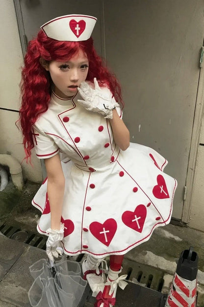 [pre-order Deadline: May 4] Heart Cross Nurse Cosplay Lolita Dress