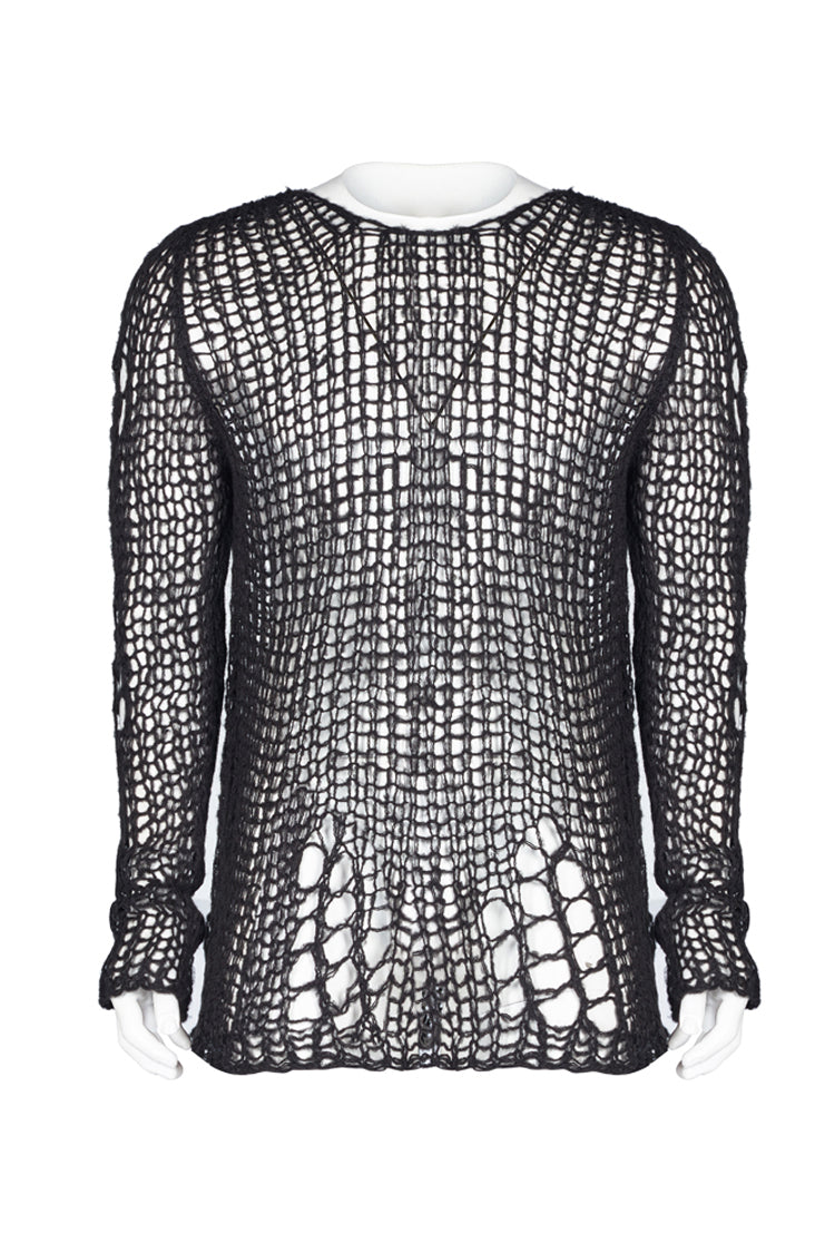 Black Ripped Pullover Steam Punk Sweater