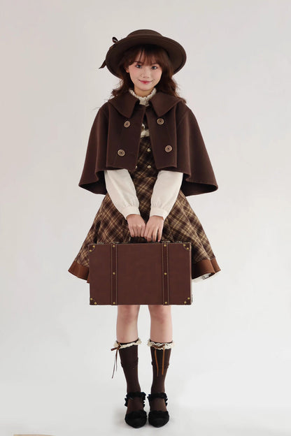 Brown [broken Pocket Watch] Sleeveless Printed Classic Lolita Bust-support Jsk Dress
