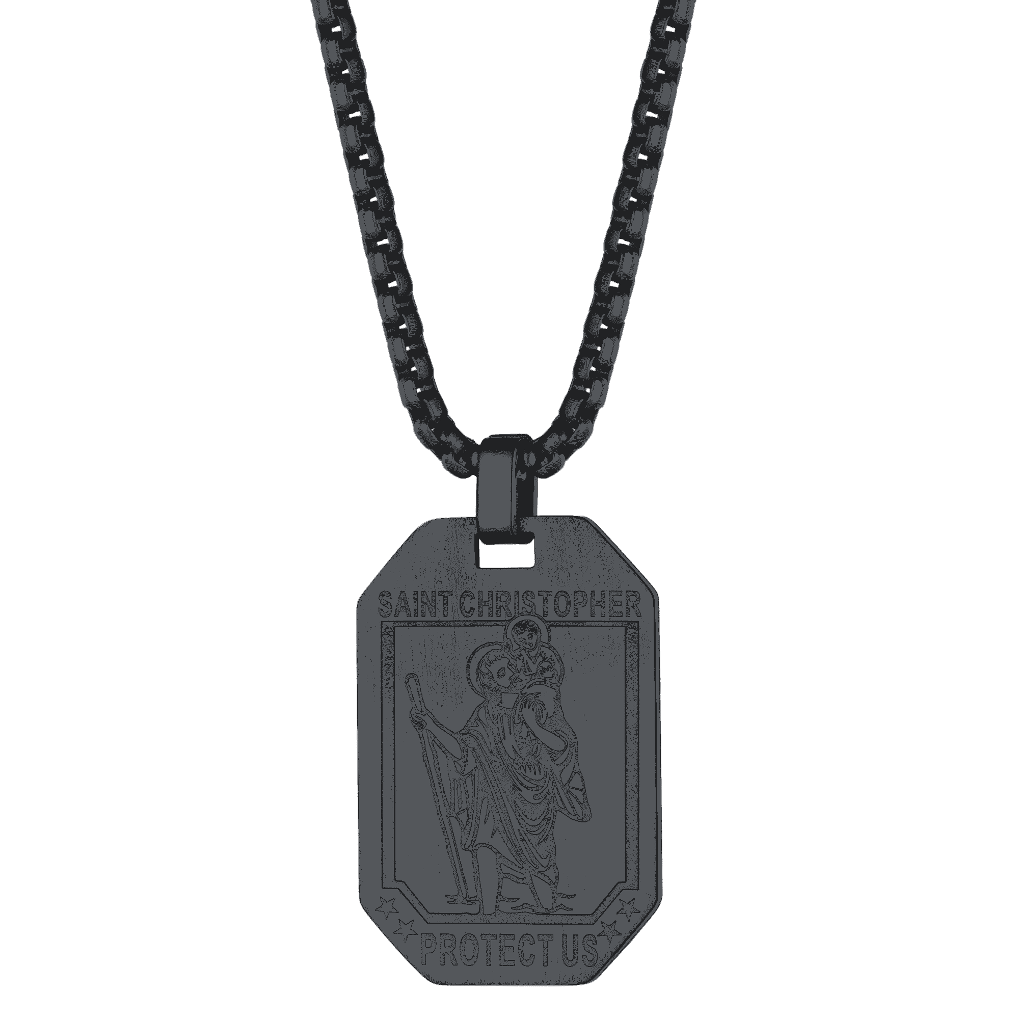 St. Christopher Dog Tag Necklace for
