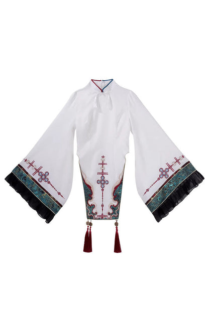 Multi-color [fox Trace Codex] Stand Collar Long Sleeves Printed Embroidered Classic Chinese Style Lolita Dress
