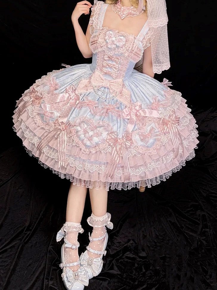 [pre-order Deadline: April 3] Pure Sweet Rose Fantasy Tiered Lolita Dress