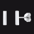 Sterling Silver Simple Bar Stud Earrings for