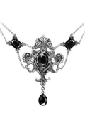 Baroque Crystal Black Pendant Necklace With Dropper