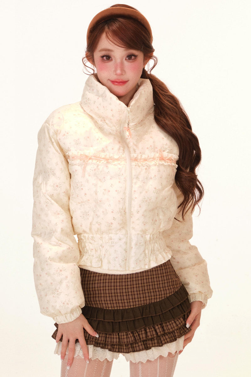 Sweet Lace Down Jacket + Skirt