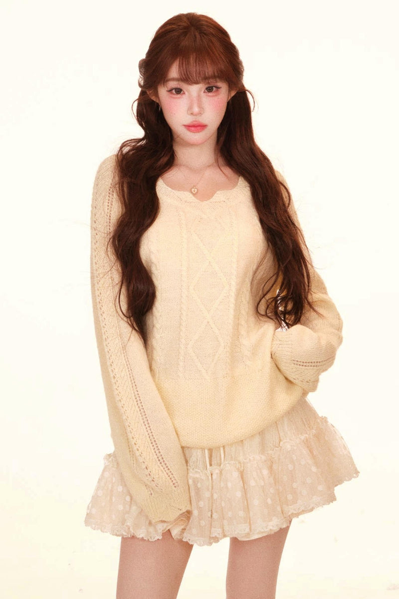 Loose Sweet Girly Top + Skirt