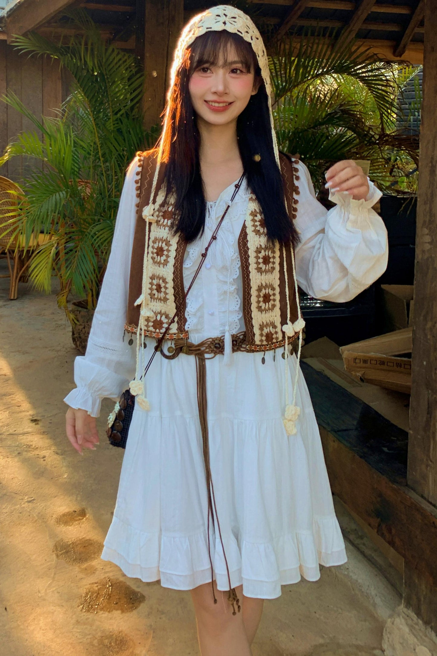 Crochet Layered Dress + Vest