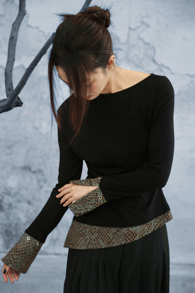 Fish Scale Jacquard Knitted Top
