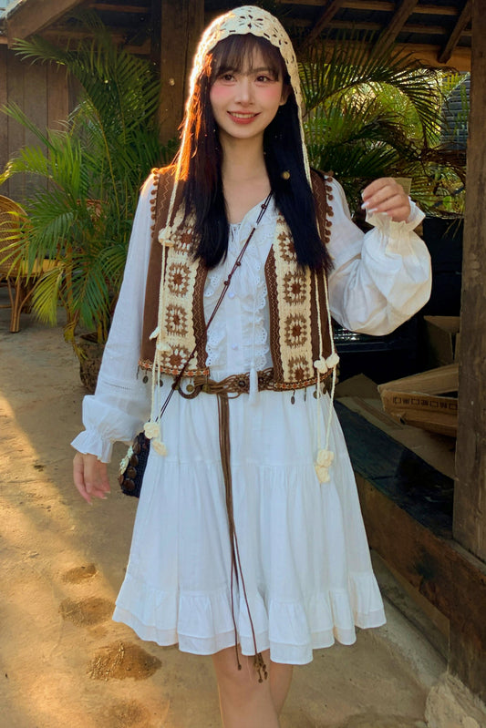 Crochet Layered Dress + Vest