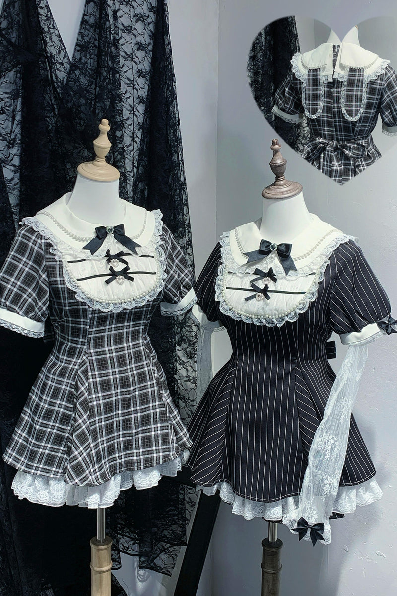 レース袖付きうさ耳地雷ワンピース＋ショートパンツ