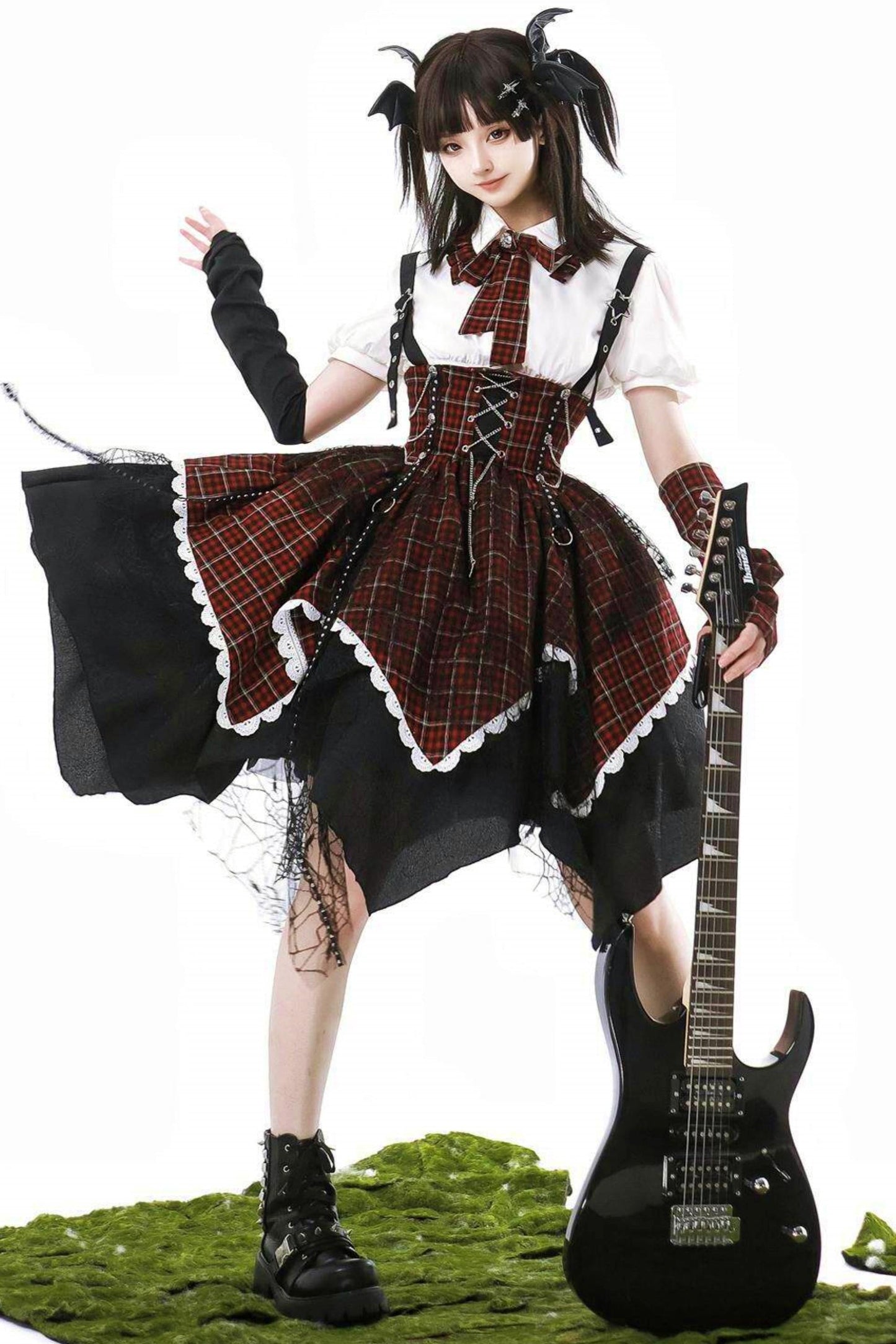 Gothic Academy Idol Lolita Strap Skirt + Shirt + Sleeves