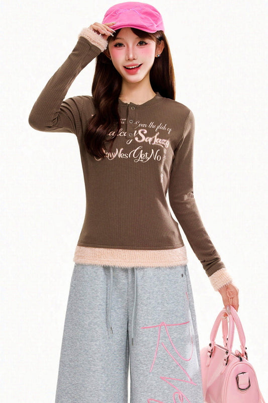 Letter Slim Fit Top