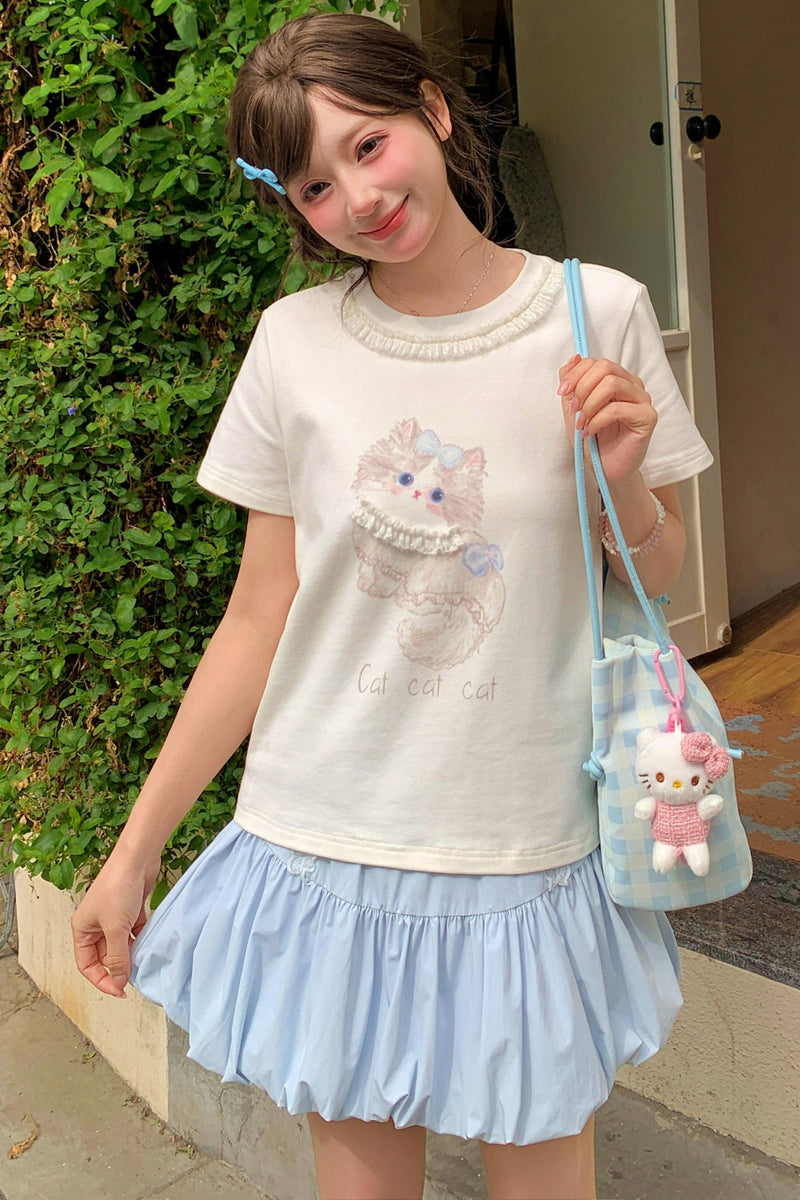 Cat Print Summer Top