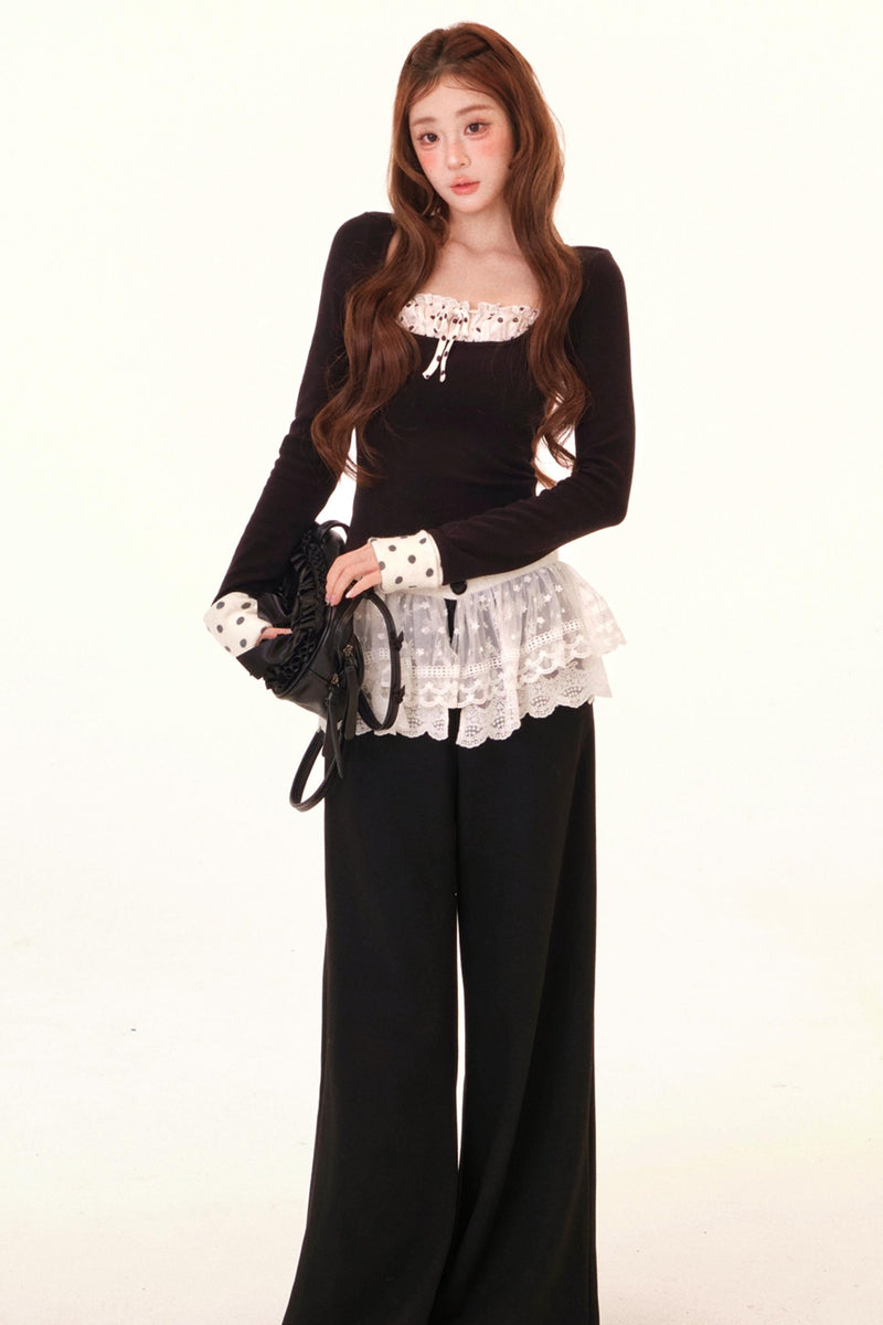Dot Liner Top + Pants