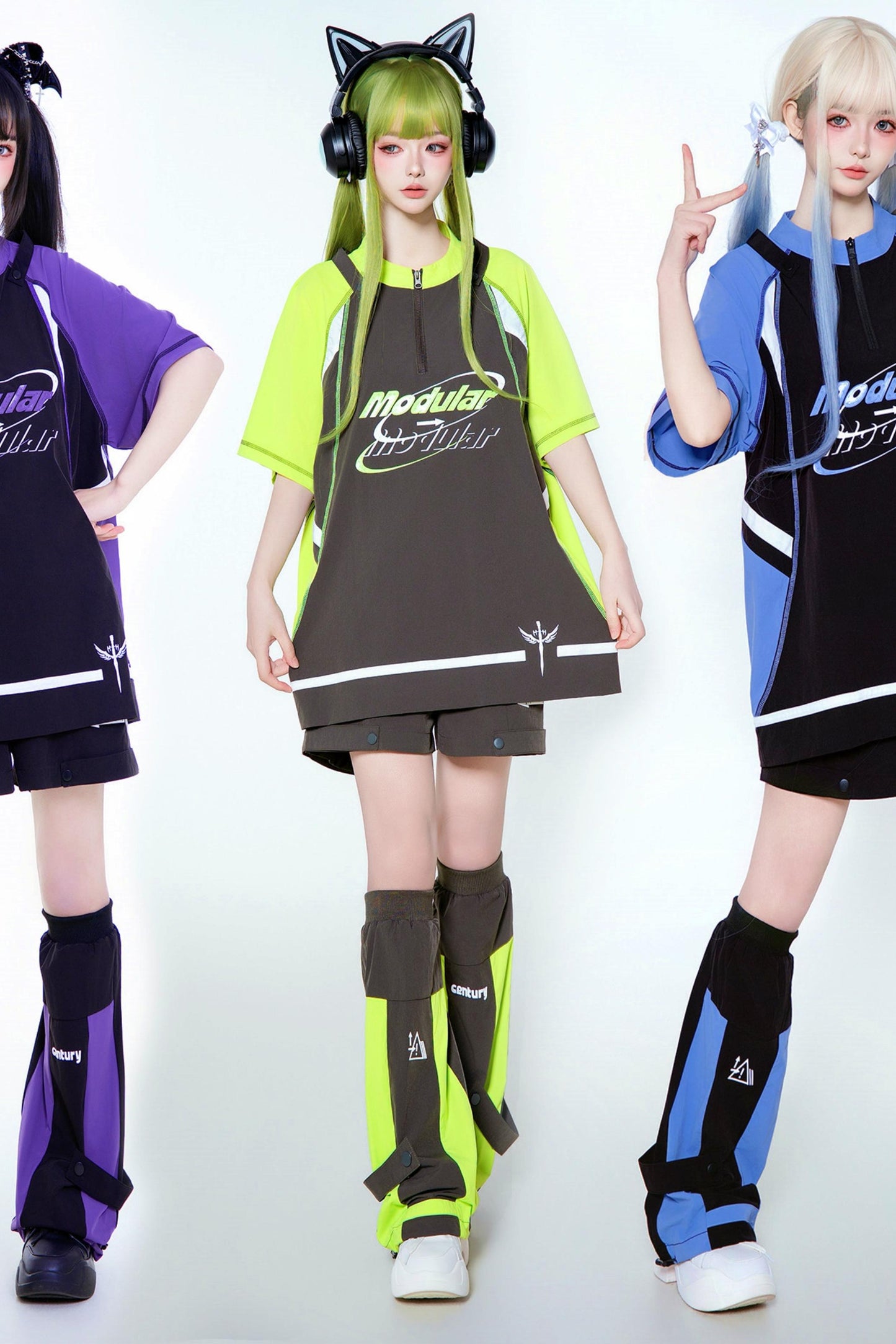 Pre-order Item: Y2k Subculture Cyber T-shirt + Shorts + Leg Covers