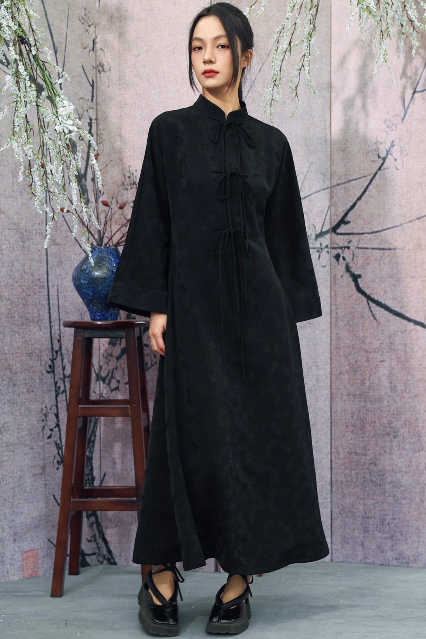 Jacquard Chinese-style Long Dress