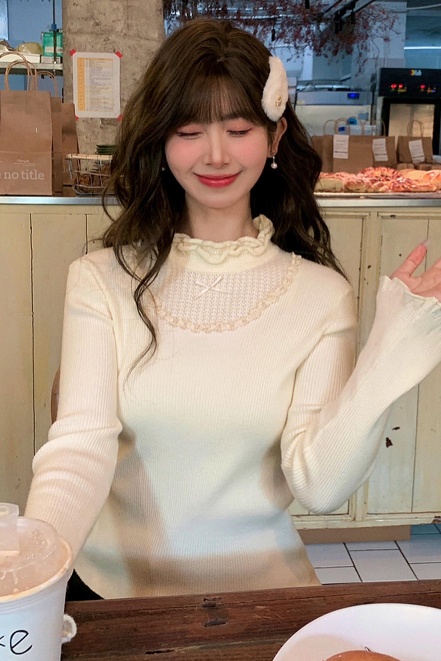 Lace Trim Ribbon Top