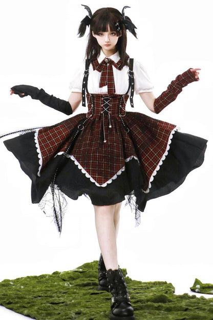 Gothic Academy Idol Lolita Strap Skirt + Shirt + Sleeves