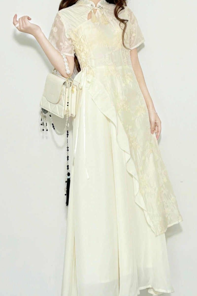 White Chinese-style Dress