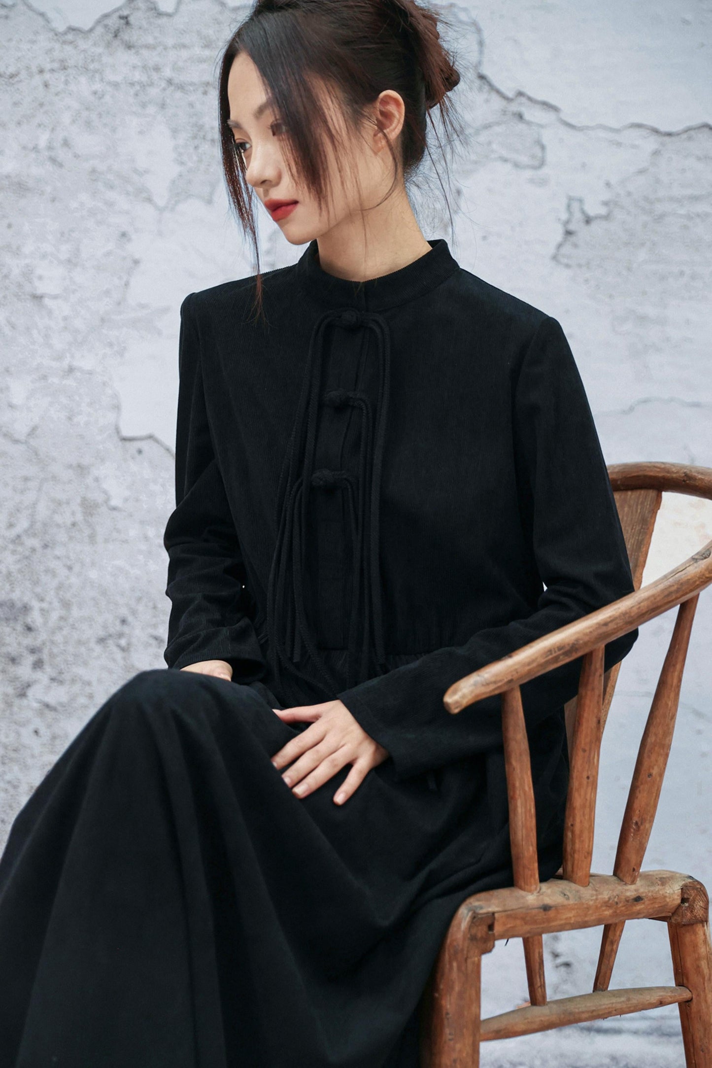 Retro Corduroy Chonchamp Dress