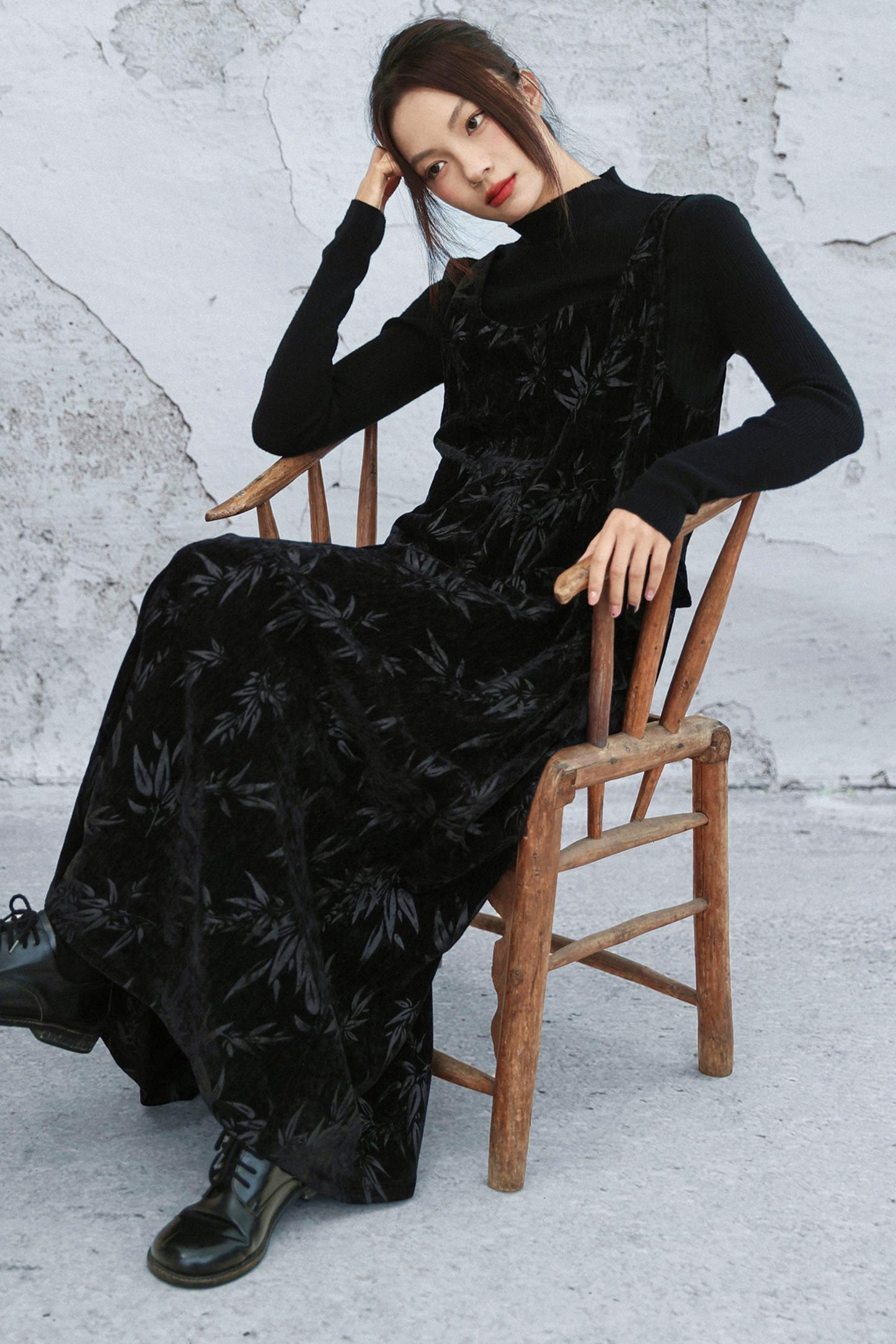 Chenille Dark Pattern Dress
