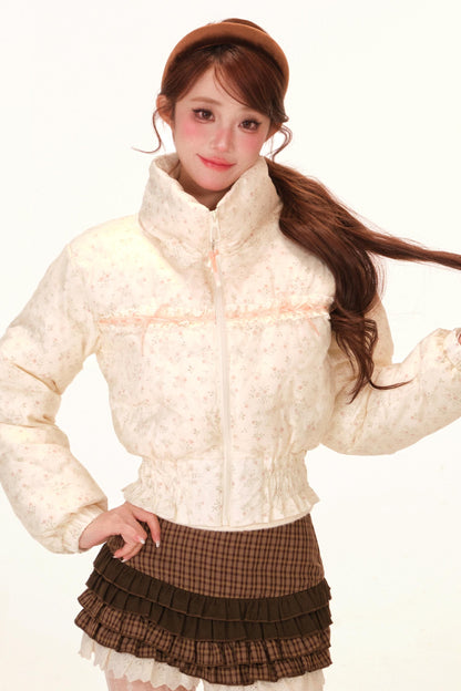 Sweet Lace Down Jacket + Skirt