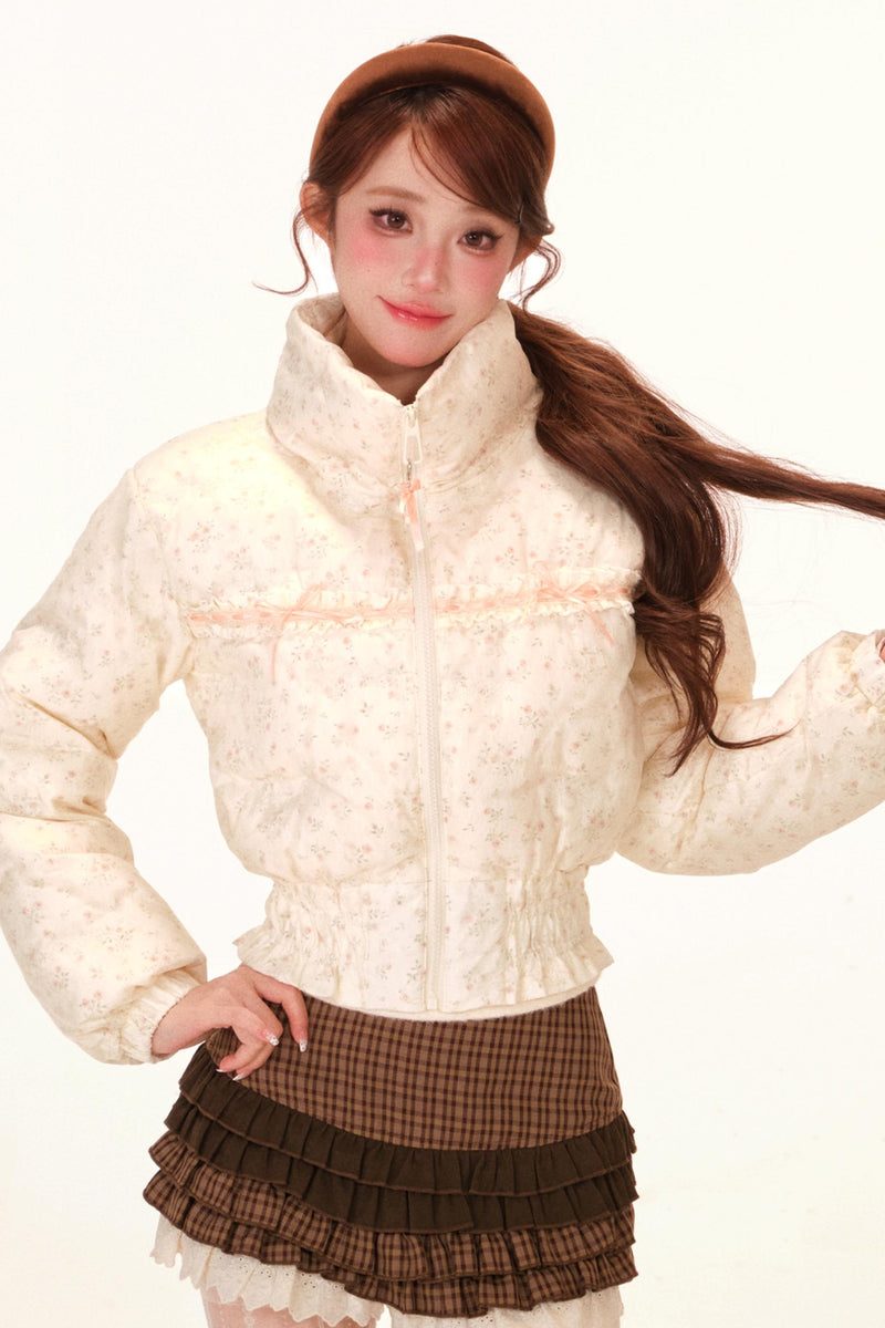 Sweet Lace Down Jacket + Skirt