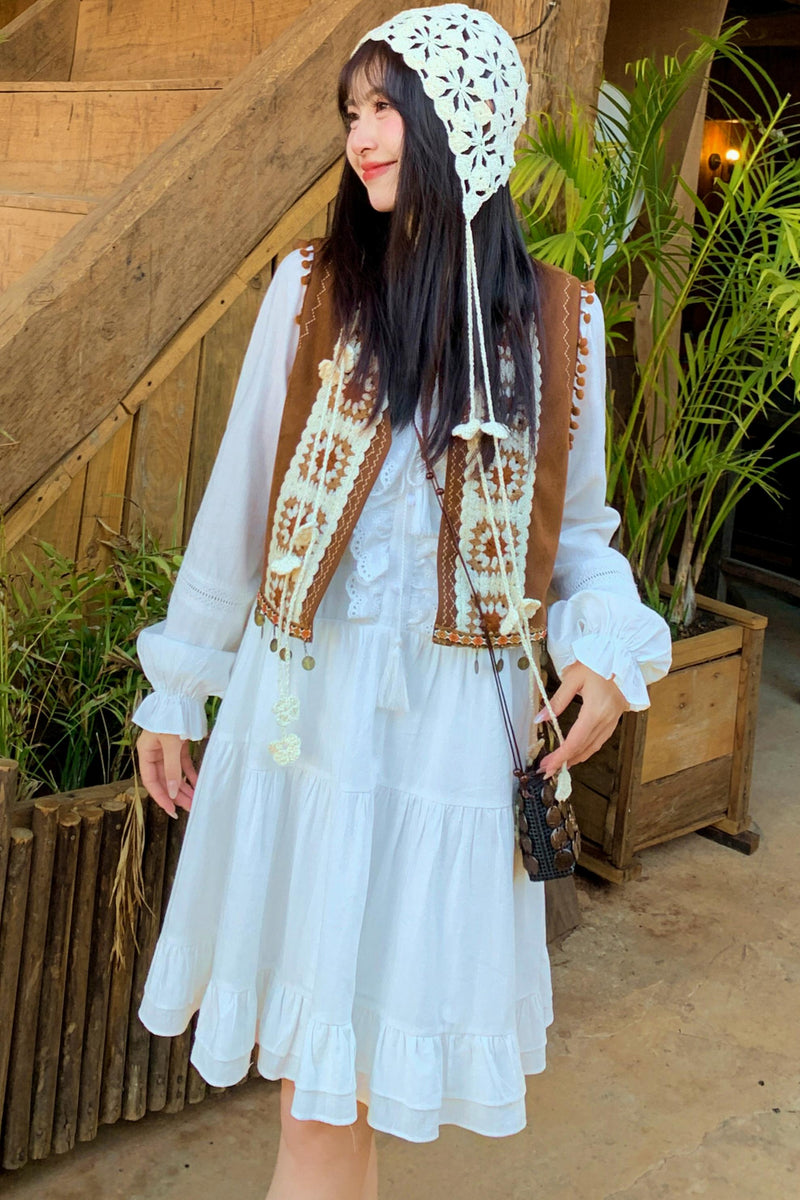 Crochet Layered Dress + Vest