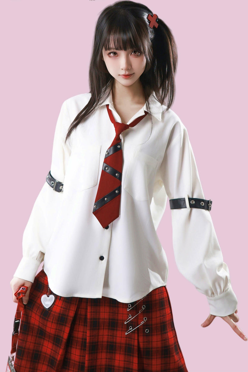 Leather Trim Shirt + Tie