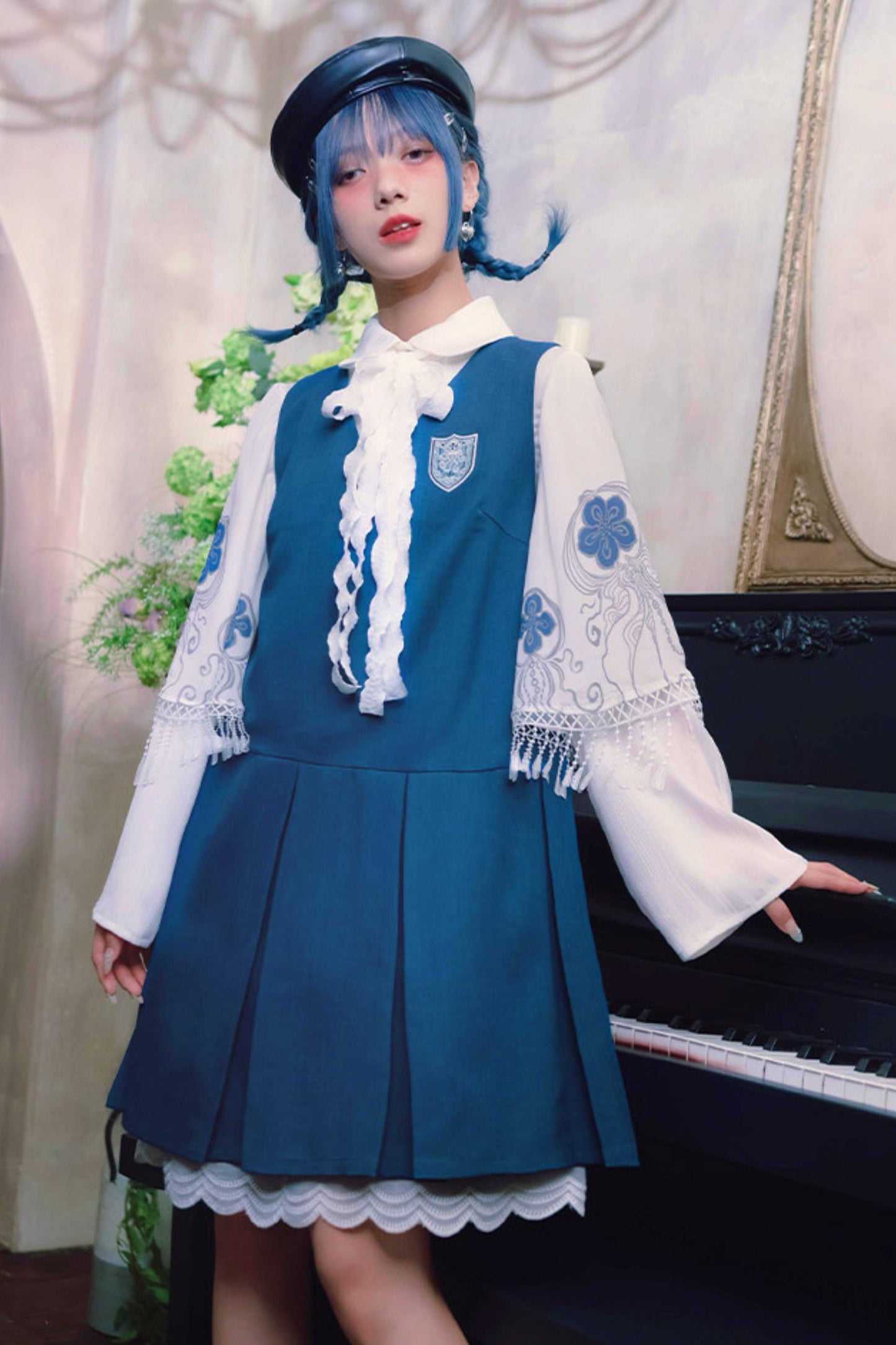 Blue Tears Lace Vest Dress