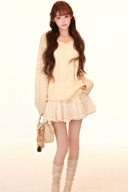 Loose Sweet Girly Top + Skirt