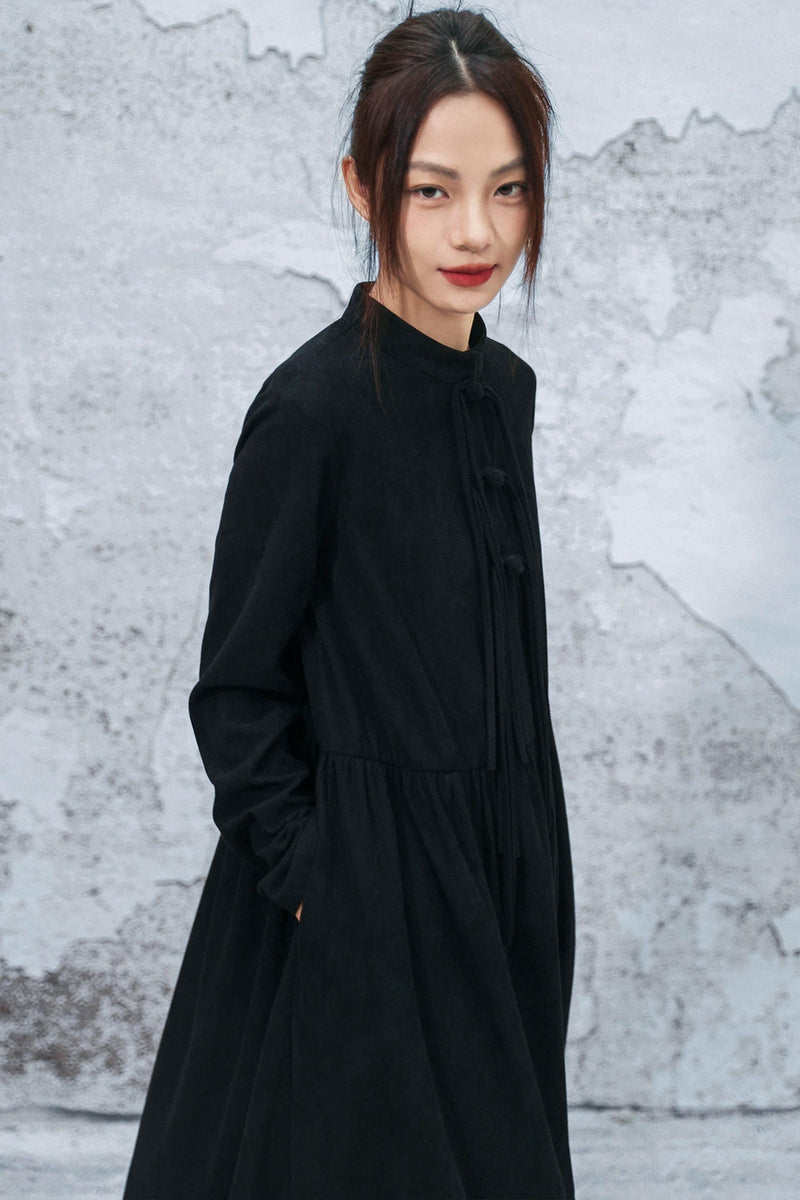Retro Corduroy Chonchamp Dress