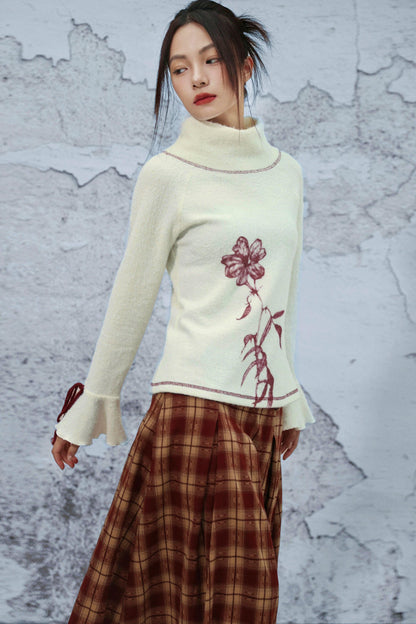 Color Blocked Plush Knit Sweaters