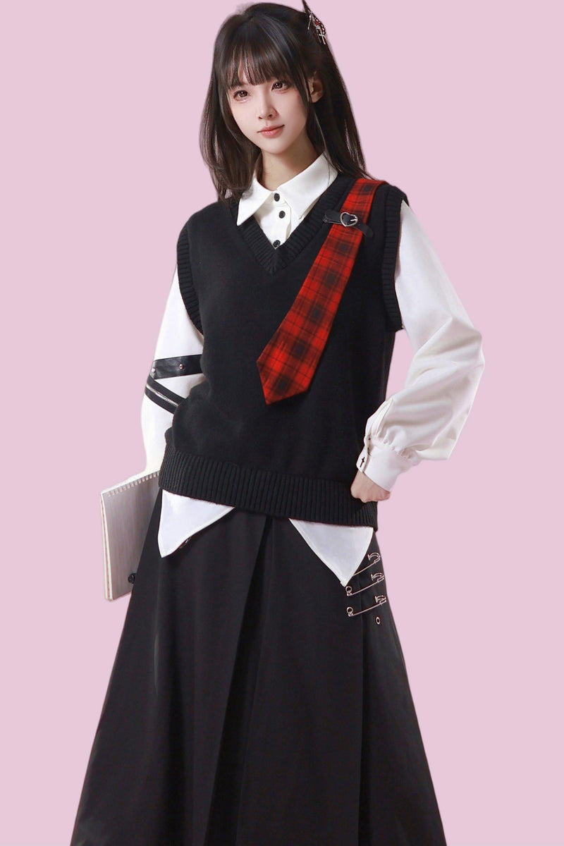 Patchwork Two Piece Tie Design Top