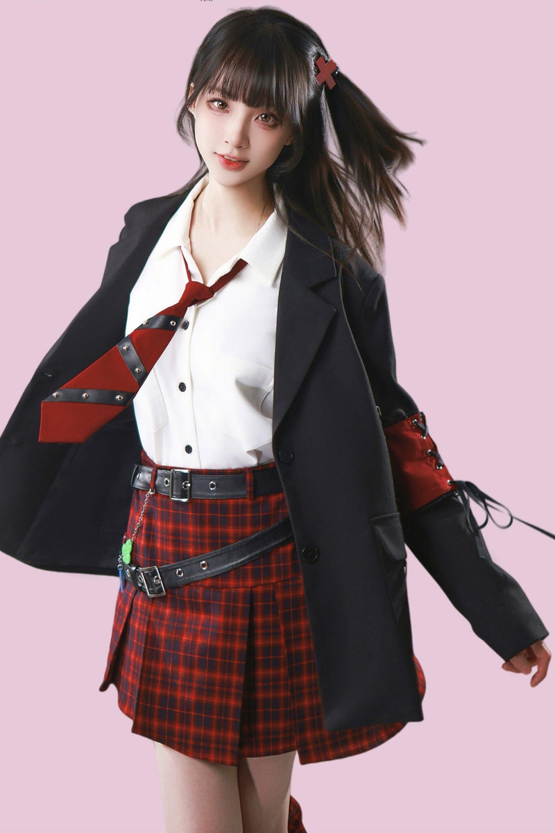 Leather Trim Shirt + Tie
