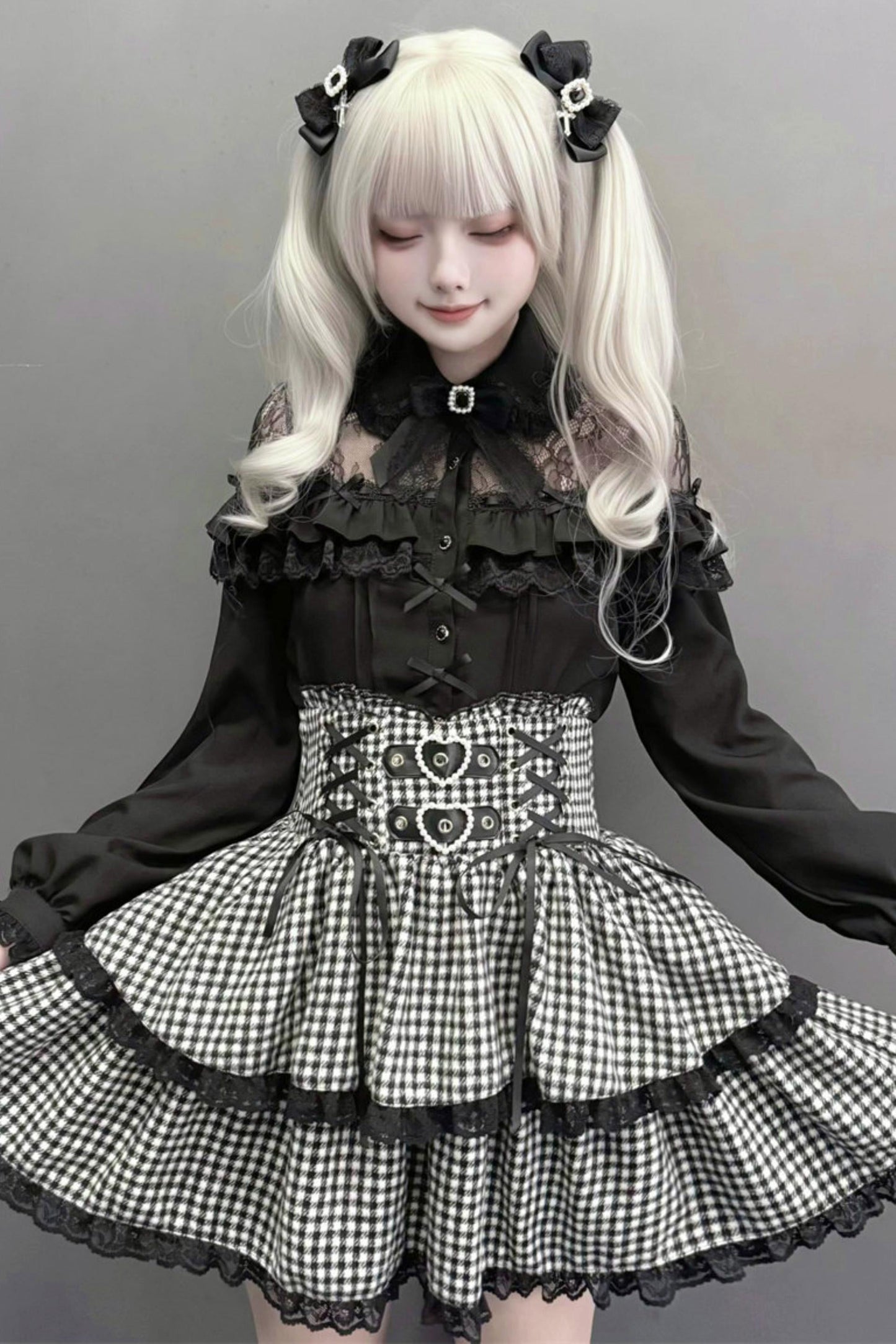 Lace Subculture Dark Kawaii Black Shirt + Accessories