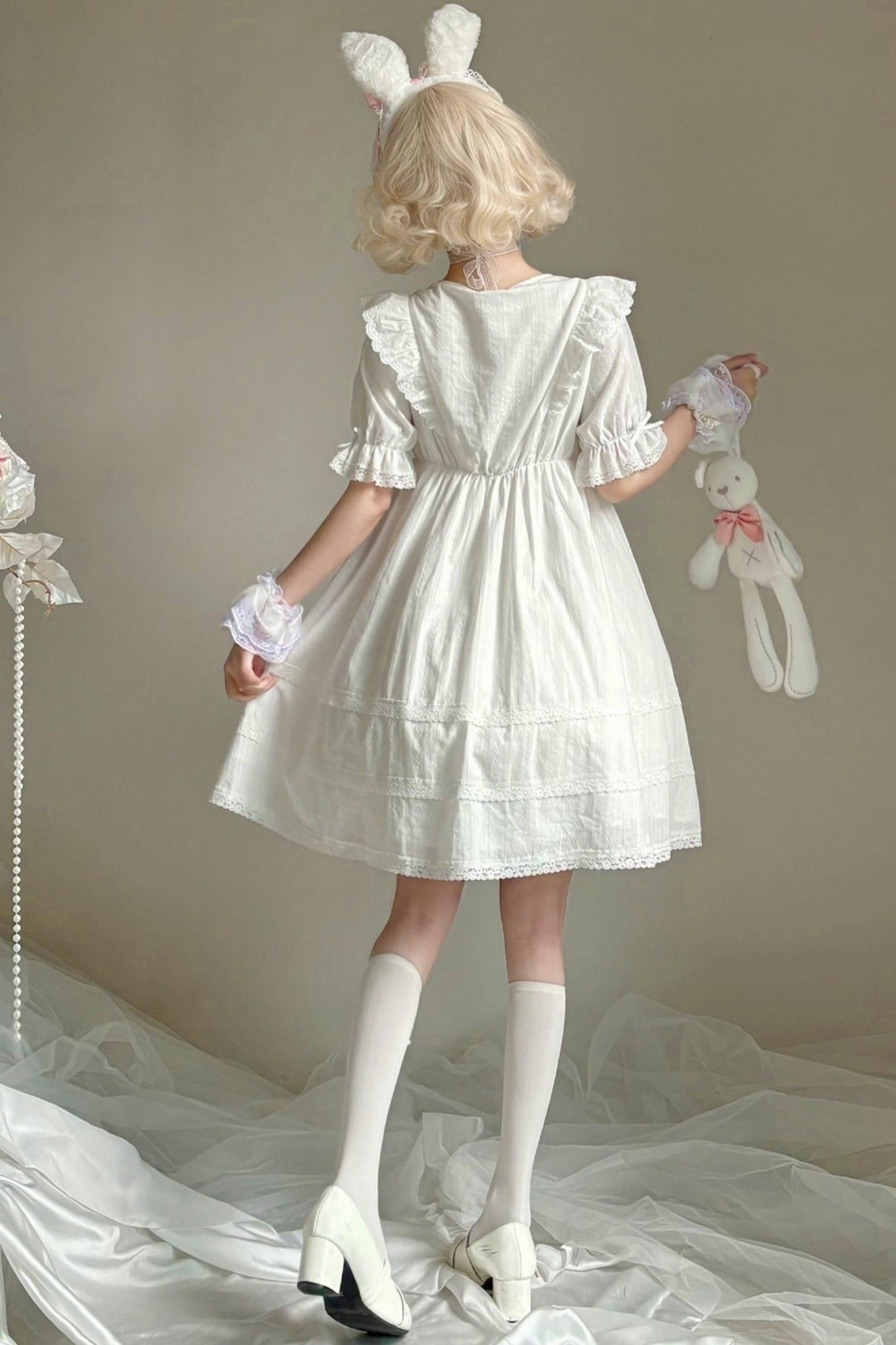 Lace Trim Lolita Long Dress + Short Dress