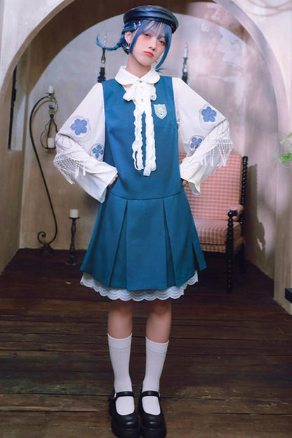 Blue Tears Lace Vest Dress