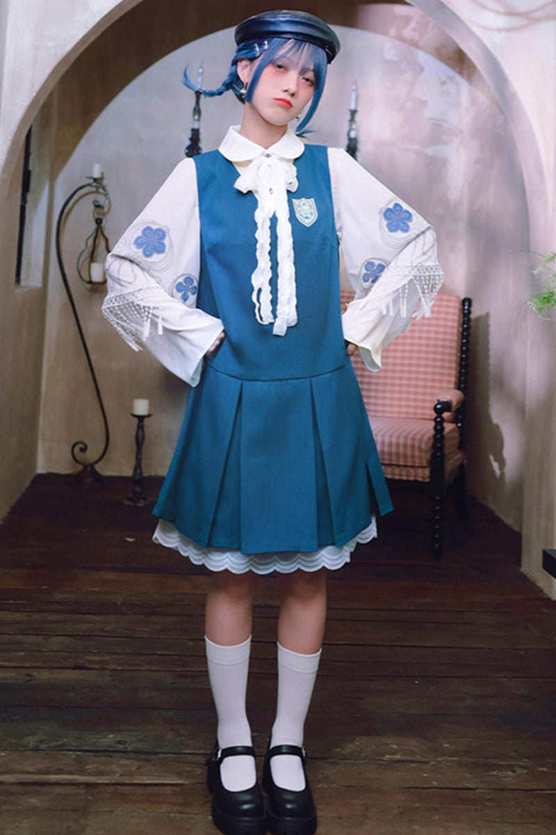 Blue Tears Lace Vest Dress